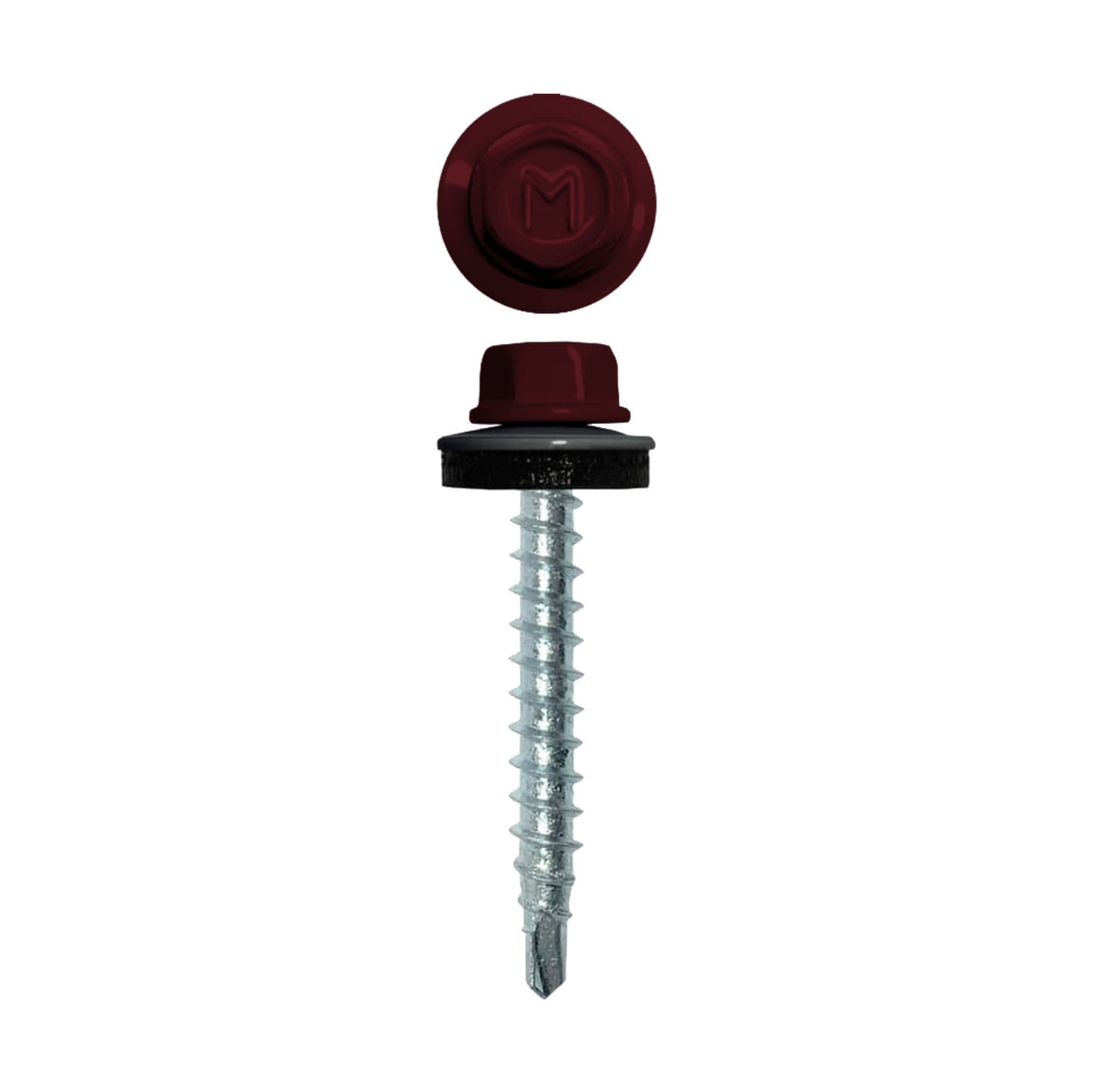 Саморез кровельный Daxmer 4,8х29 RAL 3005 красный сверло №1 (250 шт)