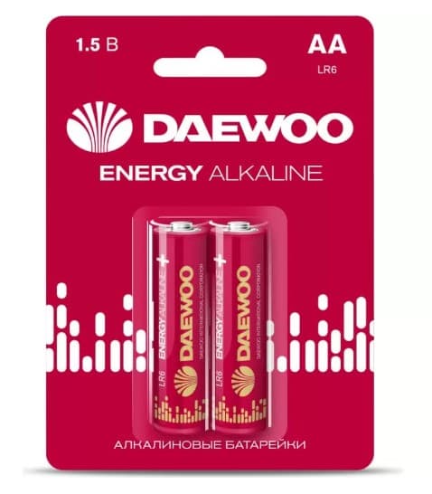 Элемент питания алкалиновый AA/LR6 1.5В Energy Alkaline 2021 BL-2 (уп.2шт) DAEWOO 5029750 RS