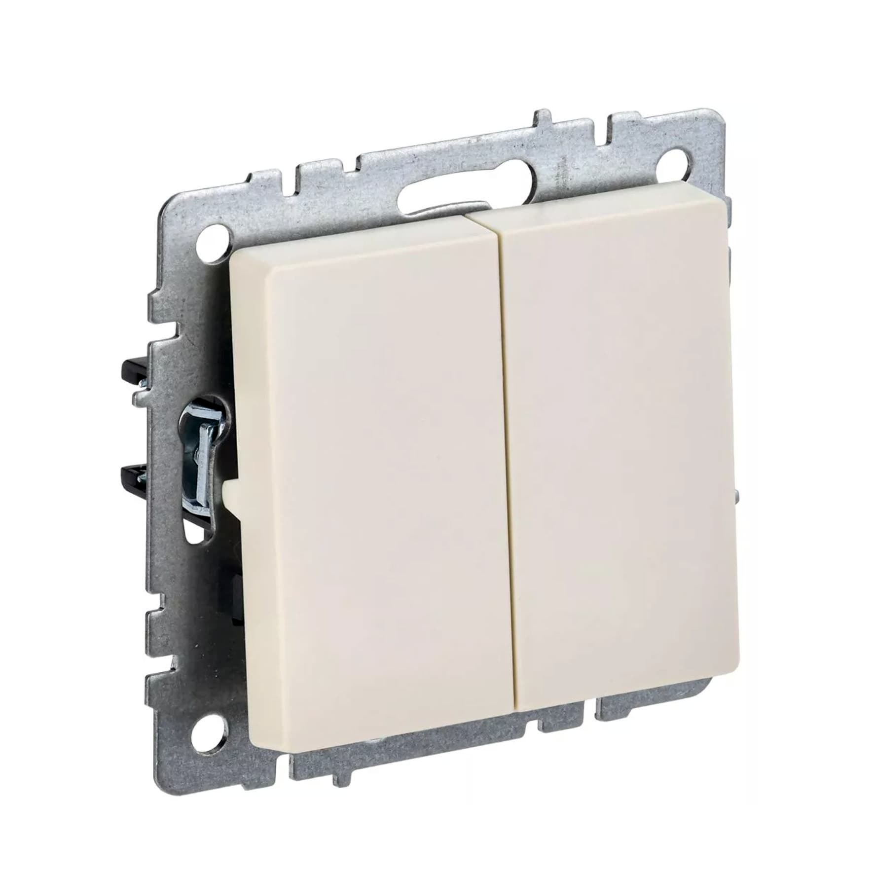 Выключатель проходной 2-кл. СП BRITE ВС10-2-6-БрКр 10А беж. IEK BR-V22-0-10-K10