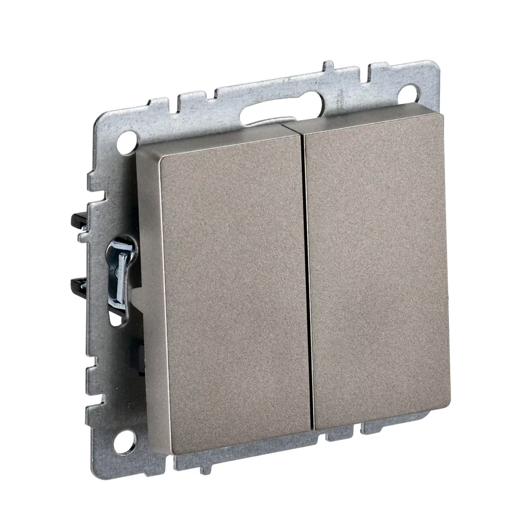 Выключатель проходной 2-кл. СП BRITE ВС10-2-6-БрШ 10А шампань IEK BR-V22-0-10-K37