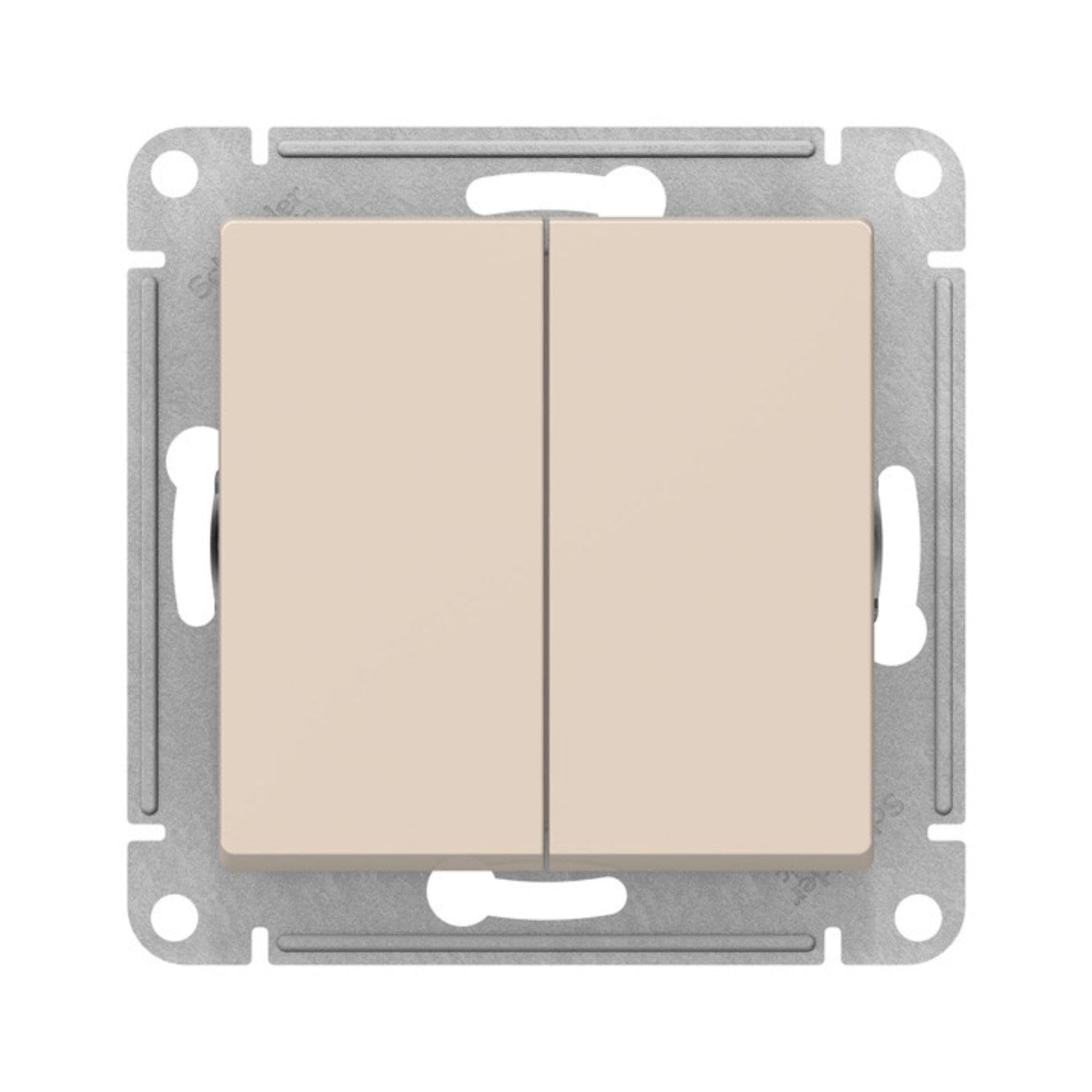 Выключатель 2-кл. СП AtlasDesign 10А IP20 (сх. 5) 10AX механизм беж. SE ATN000251