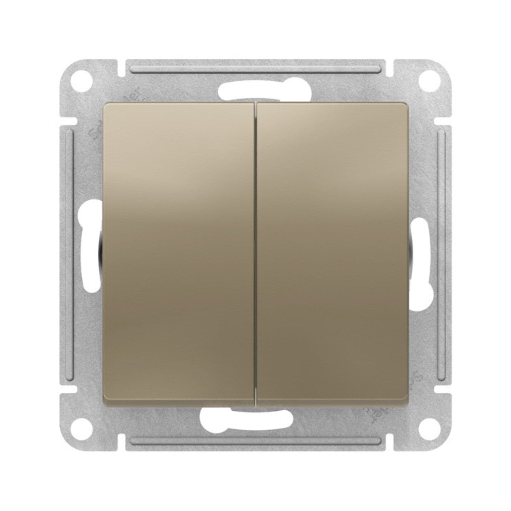 Выключатель 2-кл. СП AtlasDesign 10А IP20 (сх. 5) 10AX механизм шампань SE ATN000551