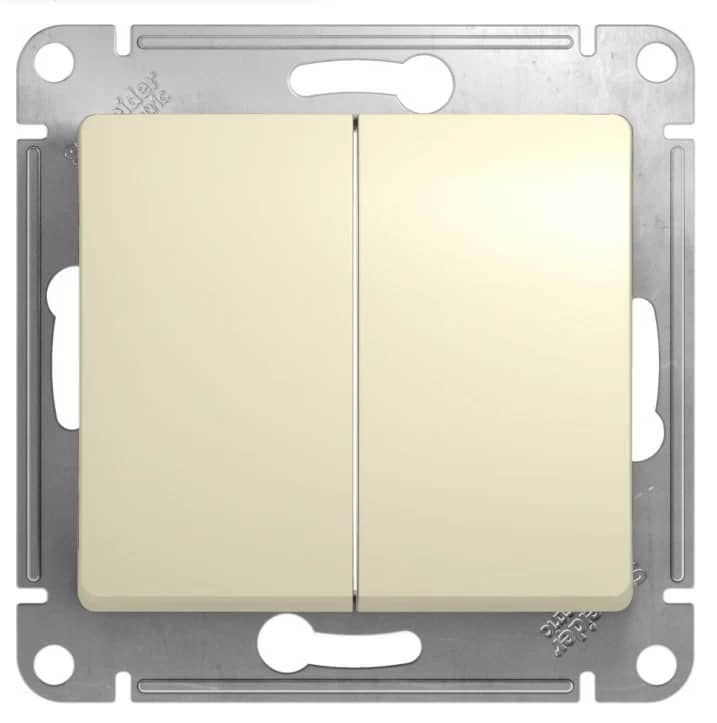 Механизм переключателя 2-кл. СП Glossa 10А IP20 (сх. 6/2) 10AX беж. SchE GSL000265 RS