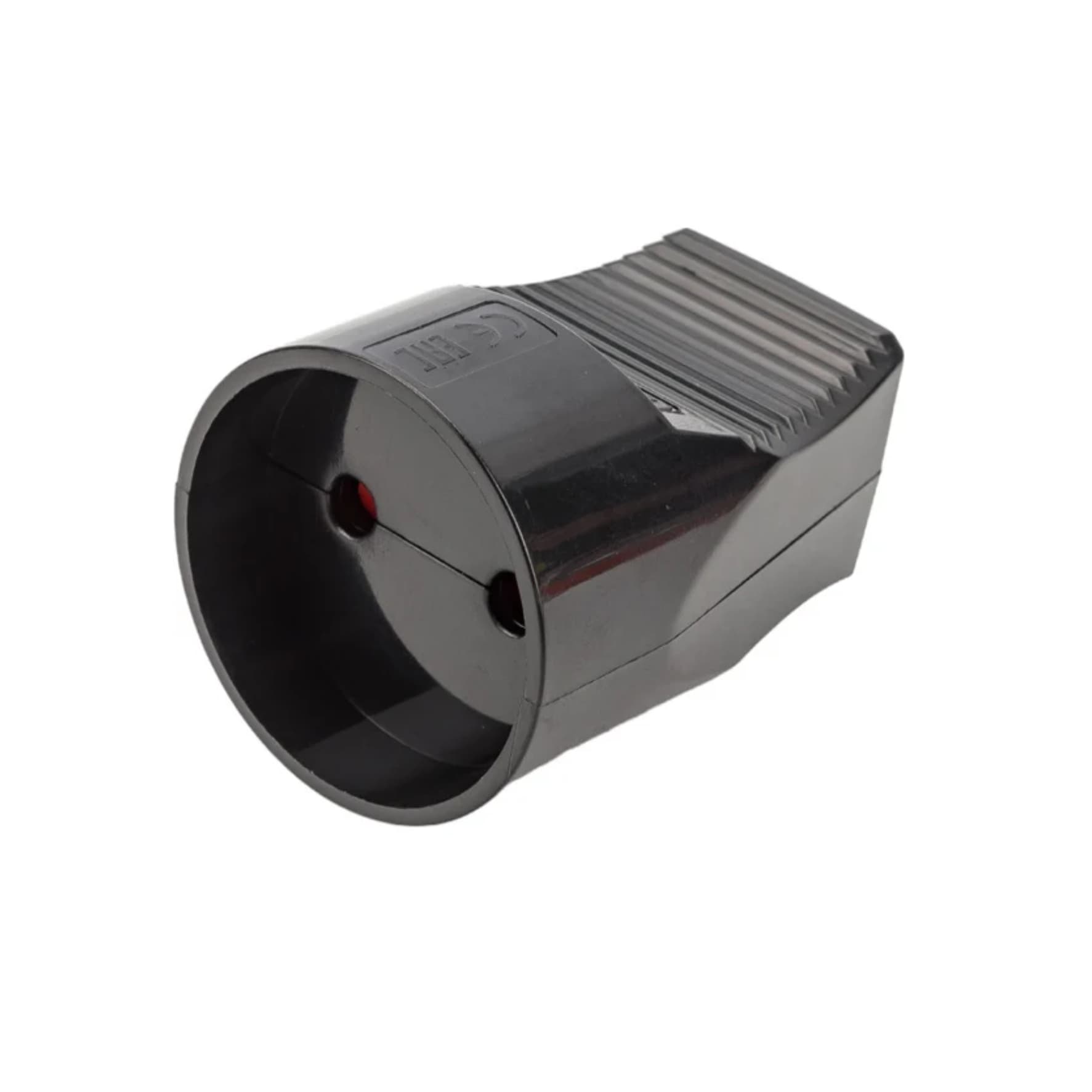 Кабельная розетка 2П б/з с з/ш 10А 250B черная TDM