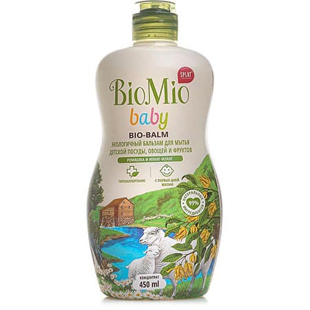 Бальзам для мытья детской посуды "Ромашка и Иланг-иланг" BioMio Bio-palm 450 мл