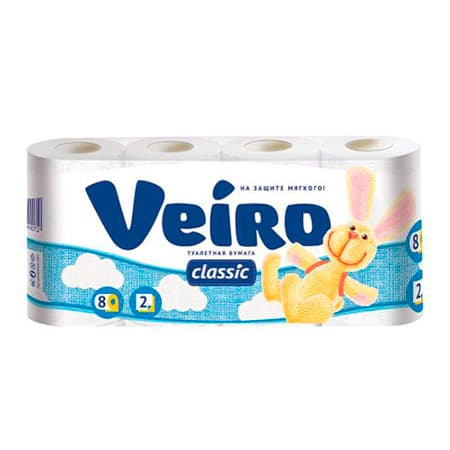 Бумага туалетная Veiro Classic 2-сл (8 рул.) ТН-5С28
