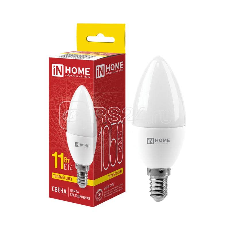 Лампа светодиодная LED-Свеча-VC 11Вт 230В E14 3000К 990лм IN Home