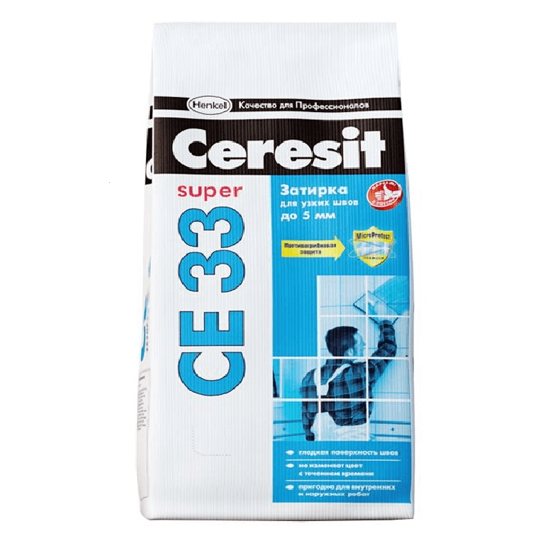 Затирка Ceresit CE-33 S (белый 01) 1-6мм 2кг/12