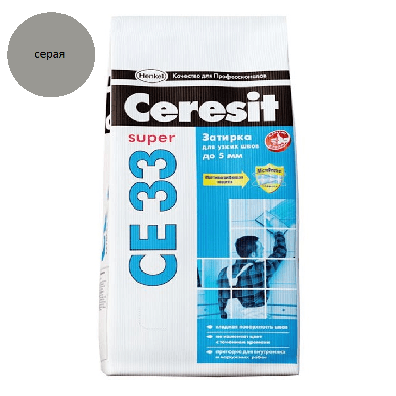 Затирка Ceresit CE-33 S (серый 07) 1-6мм 2кг/12