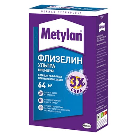 Клей для рельефных флизелиновых обоев Metylan Флизелин Ультра Премиум 500г. 1035098