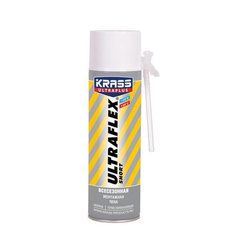 Монтажная пена KRASS Ultraflex Short Всесезонная Стандарт 500мл. 0005285