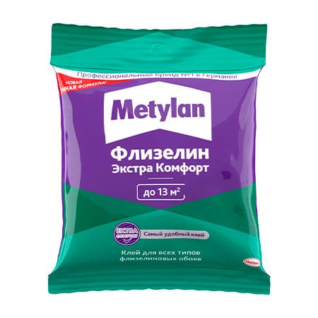 Клей для всех видов флизелиновых обоев Metylan Флизелин Экстра Комфорт Мини 90г. 2780259/3000298