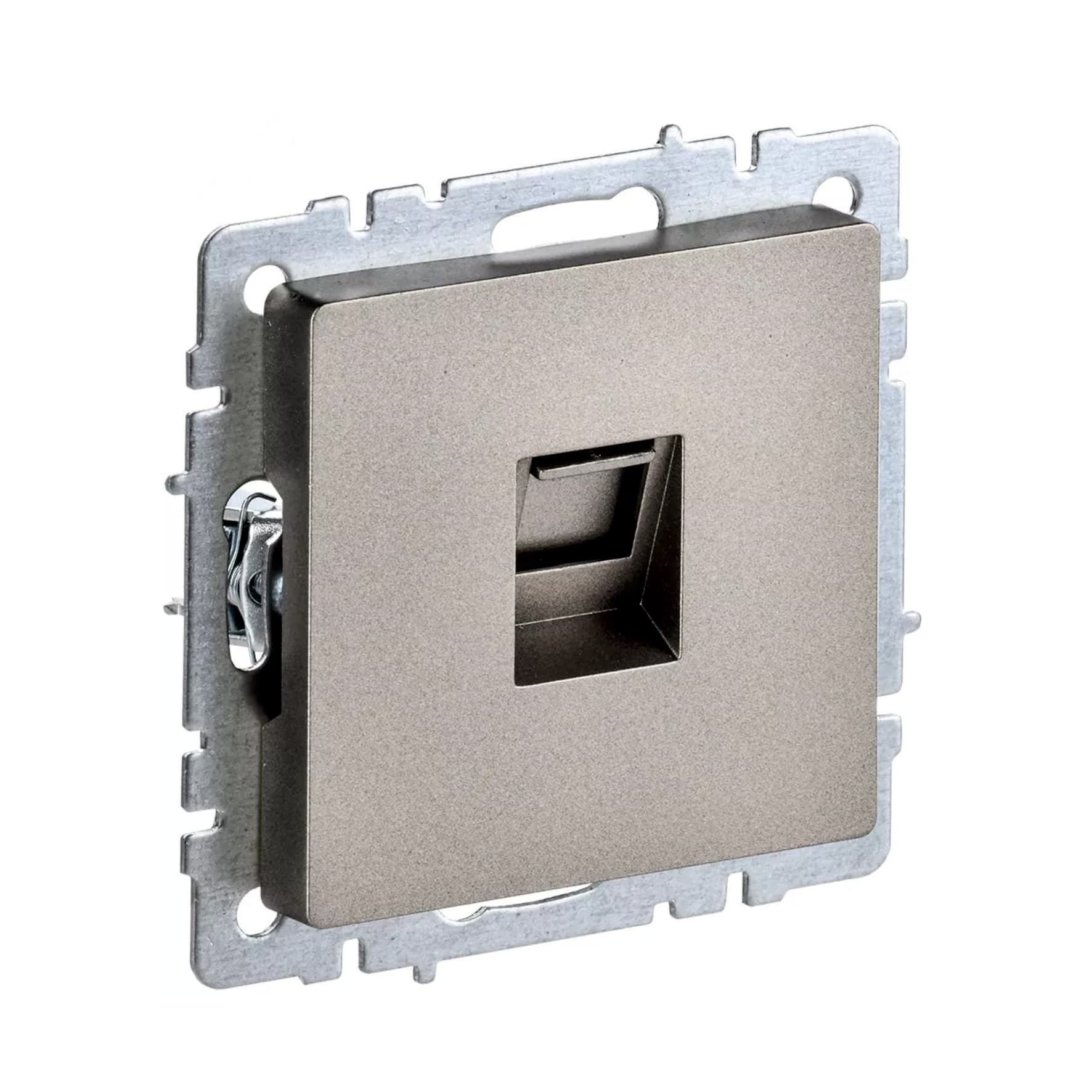 Розетка компьютерная СП RJ45 кат.5E BRITE РК10-БрШ шампань ІЕК BR-K10-1-K37