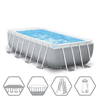 Intex, Каркасный бассейн Prism Frame 488х244х107см, 10874л, фил.-насос 3785л\ч, лестница, тен