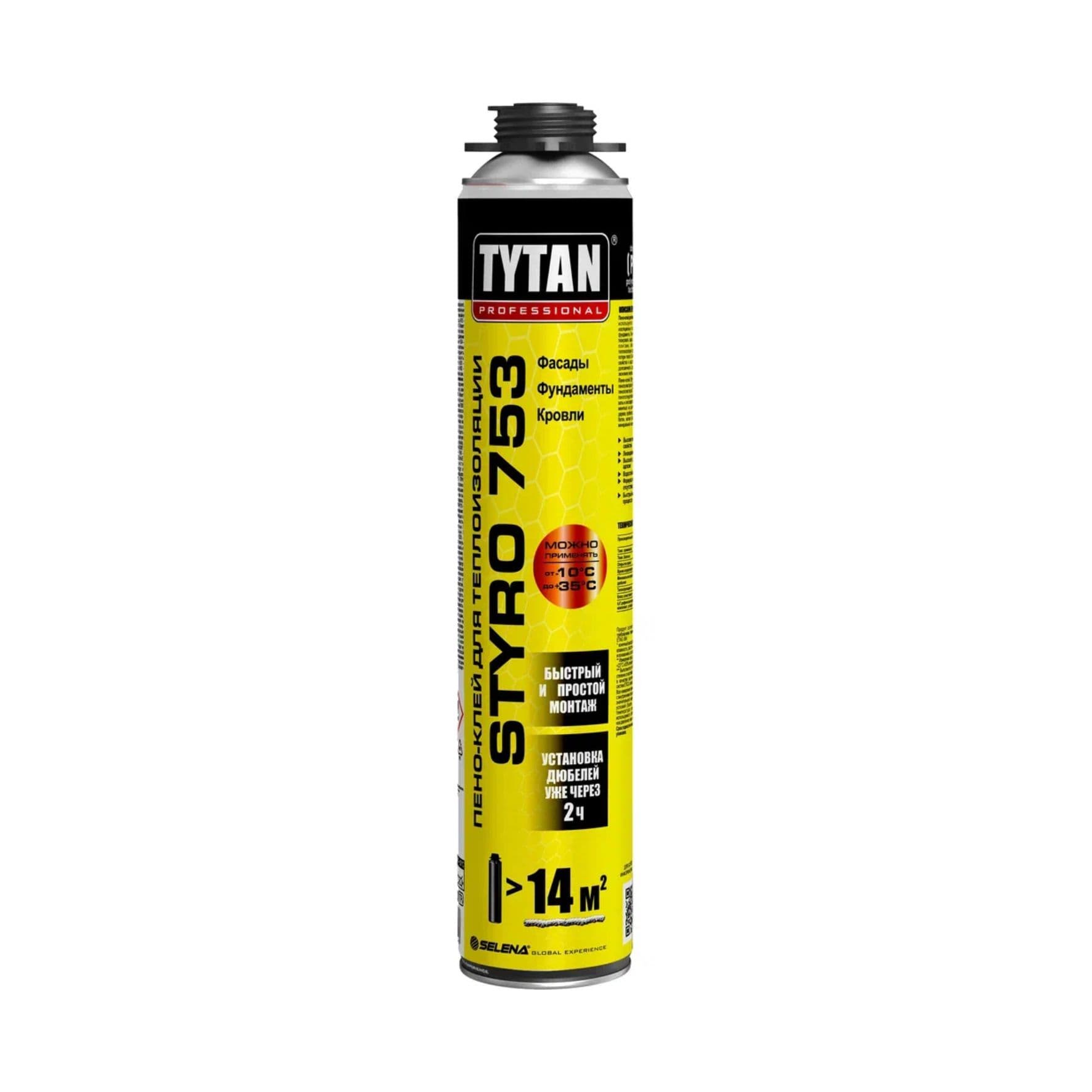 Клей-пена для теплоизоляции пистолетная Tytan Professional Styro 753 всесезонная 750мл