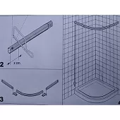 Карниз для ванной Zalel 90*90см хром дуга алюминий без колец