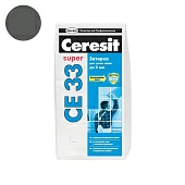 Затирка Ceresit CE-33 (графит 16) для узких швов 2-5мм с противогрибковым эффектом 2кг
