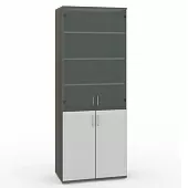 Шкаф-витрина двухстворчатый Стратегия Серая S75