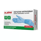 Перчатки нитриловые Лайма голубые (100шт., р-р М) 605014