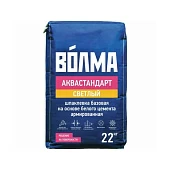 Смесь сухая цементная шпаклевочная Волма Аквастандарт Светлый 22кг/56
