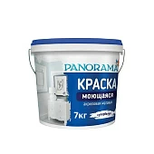 Краска моющаяся акриловая матовая супербелая Panorama 7кг