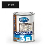 Грунт-эмаль по ржавчине 3 в 1 Lazurit Ral9005 черный 0,9кг