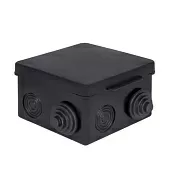 Коробка распределительная КМР-030-031 с крышкой (80х80х50) 7 мембранных вводов чёрная IP54 EKF