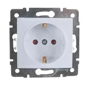 Розетка с защитой от детей керамика Karina белая Lezard