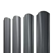 Штакетник Полукруглый Slim фигурный 0,45 PE RAL 7024 мокрый асфальт (1,6 м)