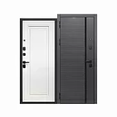 Дверь металлическая 10см Букле Графит - Эмалит Белый 860х2050 L
