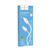 Кабель Usb to Type-c HOCO X107 Favor, 1.0м, 3.0А, цвет: белый (1/31/310)