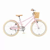 Велосипед 20" S560 детский, розовый, с корзиной, нагр. до 60 кг, рама 9.2", белые колеса