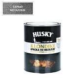 Краска по металлу с молотковым эффектом серый металлик Husky-Klondike 0,9л