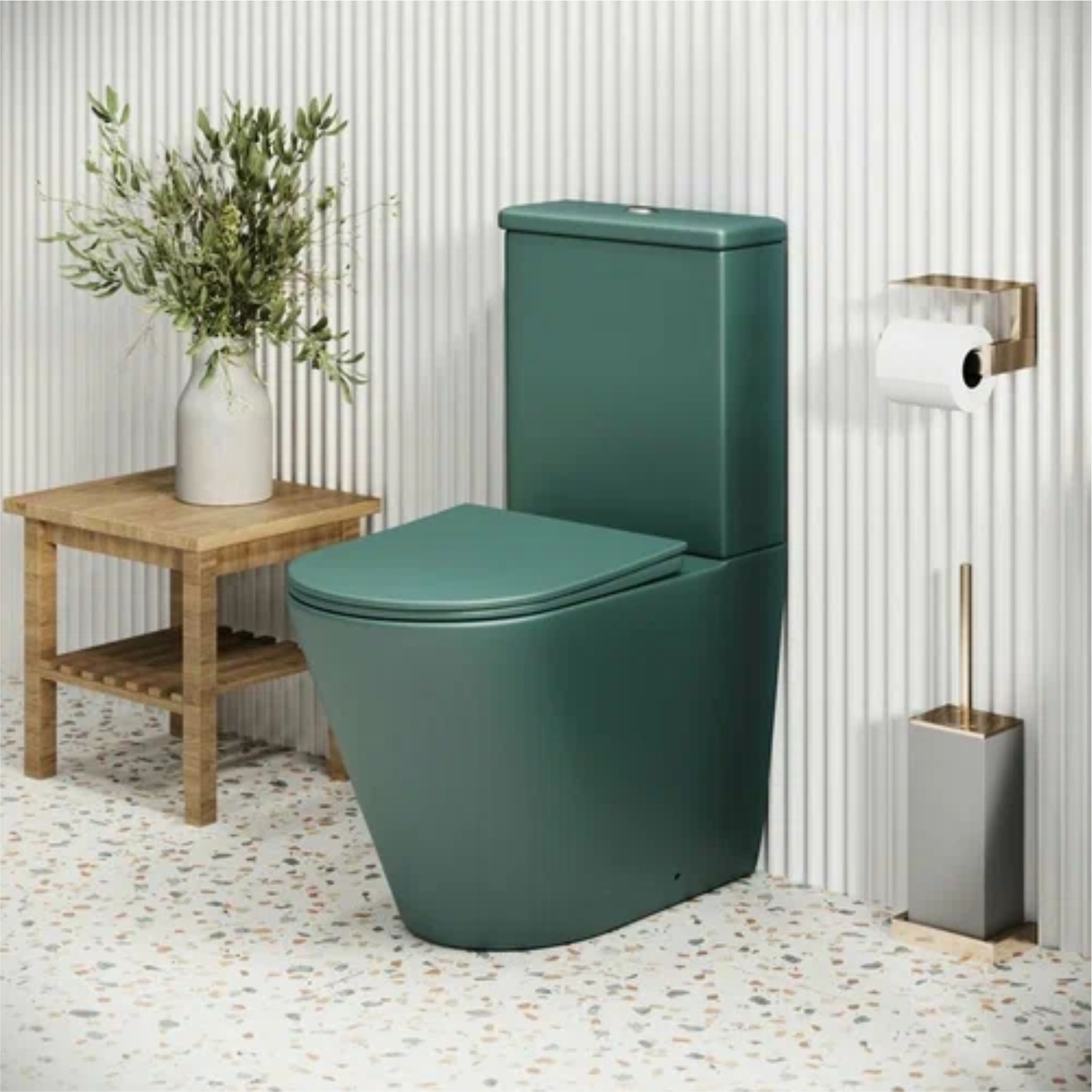 Унитаз GR-4480OLMS Color ЗЕЛЕНЫЙ МАТОВЫЙ напольный БЕЗОБОДКОВЫЙ, 2 ...