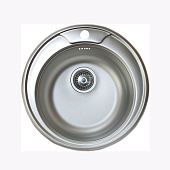 Мойка кухонная врезая , диаметр 49 (б\с) 0,6мм + Сифон пластиковый (комплектация) 3,5
