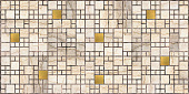 Панель ПВХ Мозаика Мрамор с золотом 955х480 мм