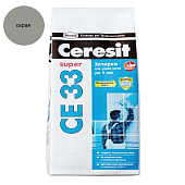 Затирка Ceresit CE-33 (серый 07) для узких швов 2-5мм с противогрибковым эффектом 2кг.