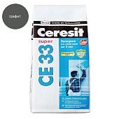 Затирка Ceresit CE-33 (графит 16) для узких швов 2-5мм с противогрибковым эффектом 2кг