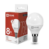 Лампа светодиодная LED-ШАР-VC 8Вт 230В E14 4000К 720лм IN HOME 4690612020556 RS