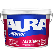 Краска моющаяся для стен и потолков Aura Mattlatex 9л.
