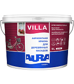 Краска фасадная полуматовая атмосферостойкая для дерева Aura Luxpro Villa 9л.