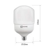 Лампа светодиодная LED-HP-PRO60Вт 230В 6500К E27 5400Лм IN HOME 4690612031132 RS
