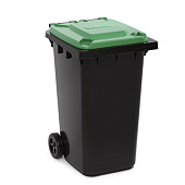 Бак для мусора 240л (на колесах)(черно-зеленый)