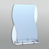 Зеркало 46148в 67.5х48 см с матовыми вставками + полка 40 см пластиковым бортиком