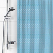 Штора для ванной комнаты "Бриллиант" 180х180 см (Ромб-светло-голубая)