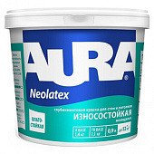 Краска износостойкая для стен и потолков "Aura Neolatex" 0,9л