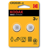 Батарейки литиевые, блистер 2 шт. Kodak (арт. CR2025-2BL)