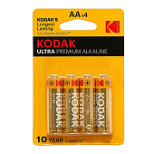 Батарейки алкалиновые AA, 1.5В, блистер 4 шт. Kodak ULTRA DIGITAL (арт. LR6-4BL)