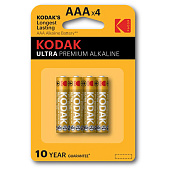 Батарейки алкалиновые AAА, 1.5В, блистер 4 шт. Kodak ULTRA DIGITAL (арт. LR03-4BL)