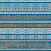 Ковер "Гарро" орнамент синий 0,8х1,5 прямой 72306_52022
